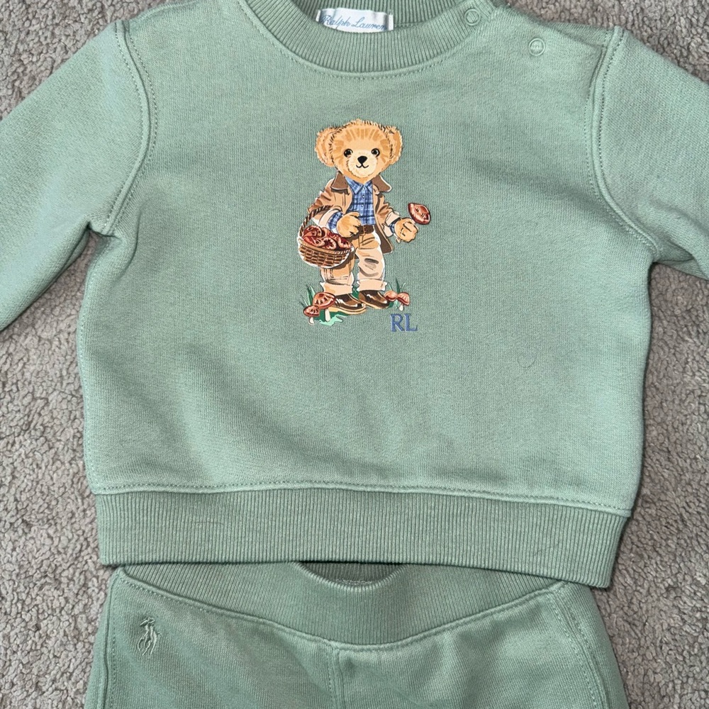 Ralph Lauren baby boy bear sweatshirt set and bodysuits - Picture 3 of 7